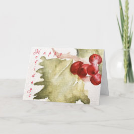 Tarjeta Holly Holiday Card