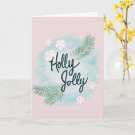 Tarjeta Holly Jolly - Pastel - Navidades - Saludo -