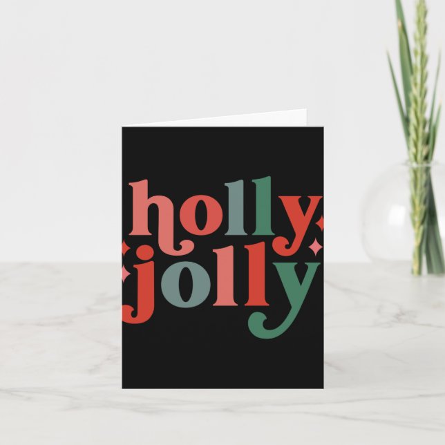 Tarjeta Holly Jolly Retro Holiday Tygraphy Toddler T Shirt (Anverso)