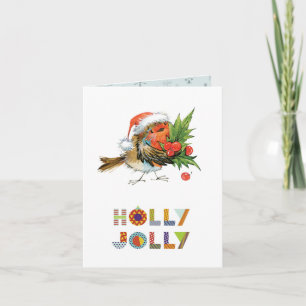 Tarjeta Holly Jolly Robin