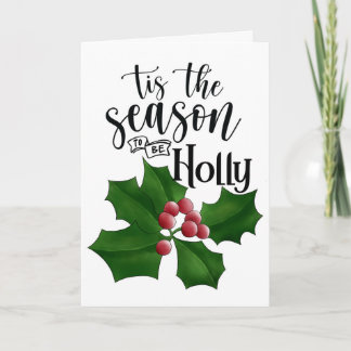 Tarjeta Holly Jolly Watercolor Christmas Card