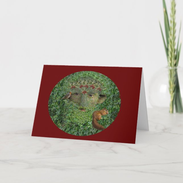 Tarjeta Holly King Greenman Pagan Wiccan Yule (Anverso)