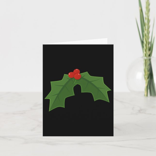 Tarjeta Holly - Navidades De Holly Y Berries (Anverso)