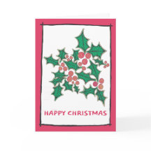 Holly y bayas rojas, arte original, tus palabras