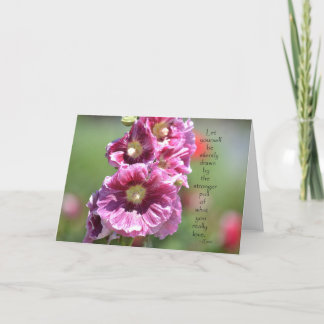 Tarjeta Hollyhocks con cita