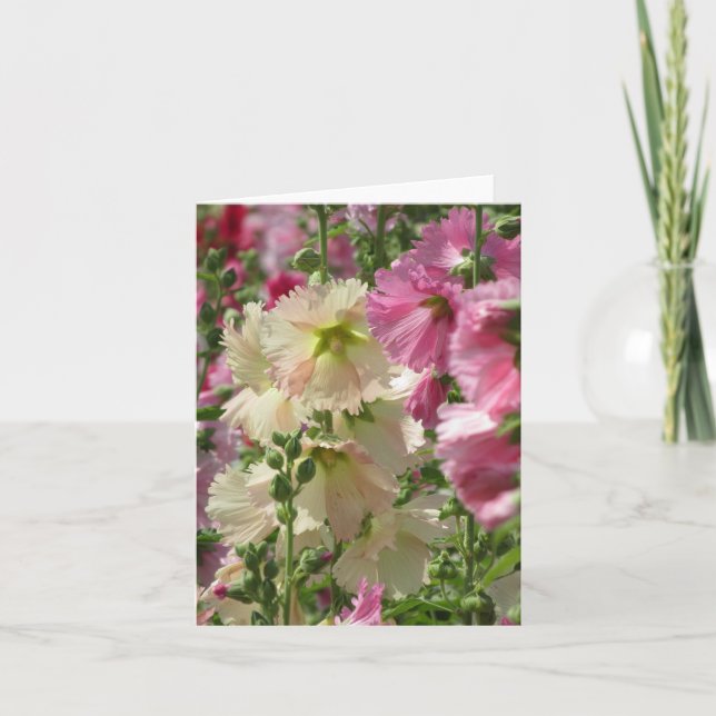 Tarjeta Hollyhocks: Japón (Anverso)