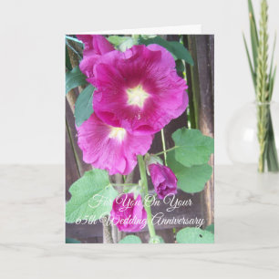 Tarjeta Hollyhocks Personalizado 65° Aniversario del Boda
