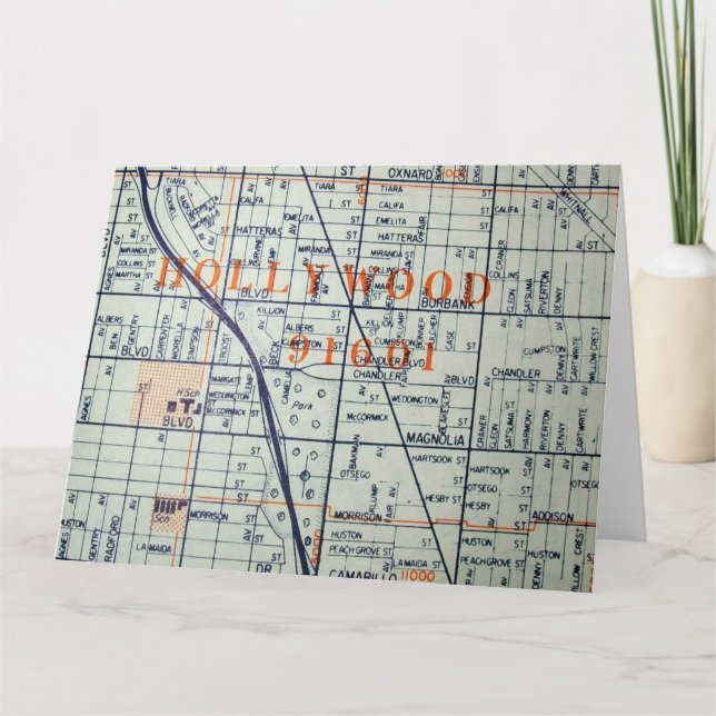 Tarjeta Hollywood, mapa de cosechas de CA (Anverso)