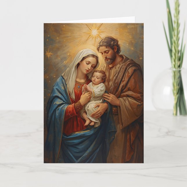 Tarjeta Holy Family Christmas Greeting Card (Anverso)