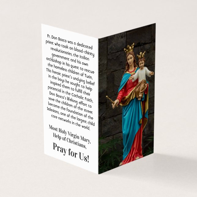 Tarjeta Holy Virgin Mary, Help of Christians, Prayer Card (Exterior)