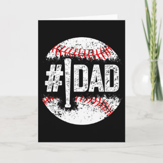 Tarjeta Hombre 1 Papá Béisbol Número Uno Papá Hijo Béisbol