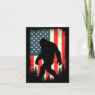Tarjeta Hombre bigfoot bandera de EE. UU. patriótico cuatr