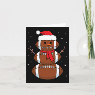 Tarjeta Hombre Bola De Fútbol De Navidad Muñeco De Nieve D