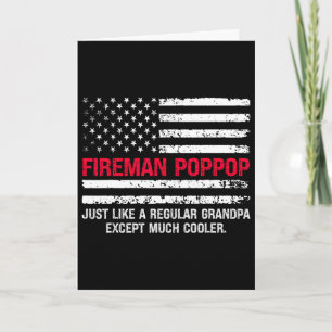 Tarjeta Hombre Bombero Pop Pop Bandera De EE. UU. Orgullos