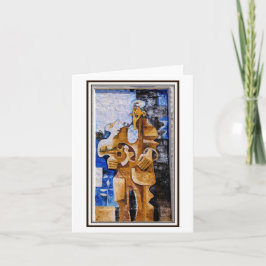 Tarjeta Hombre con guitarra. Arte mural en Orgosolo, Cerde