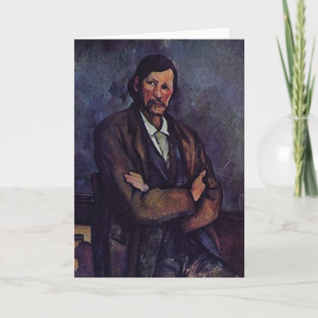 Tarjeta Hombre con los brazos cruzados - Paul Cezanne - c1 (Anverso)