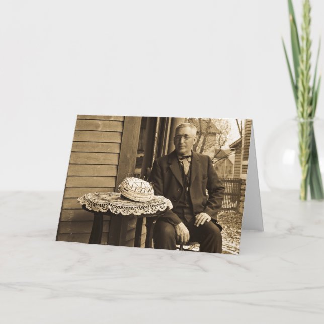 Tarjeta Hombre con pastel (Anverso)