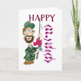 Tarjeta Hombre con polos de pesca Feliz Aniversario