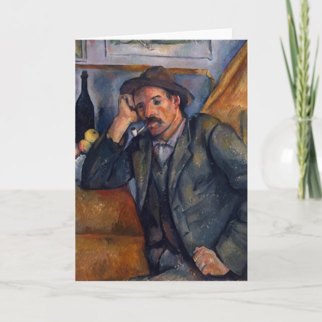 Tarjeta Hombre con tubería - Paul Cezanne - c1890 (Anverso)
