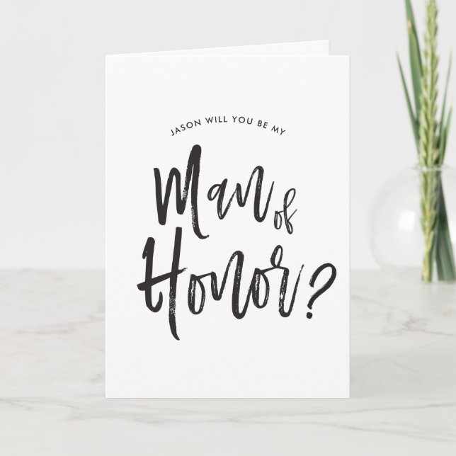 Tarjeta Hombre de boda de encargo del estilo de la (Anverso)