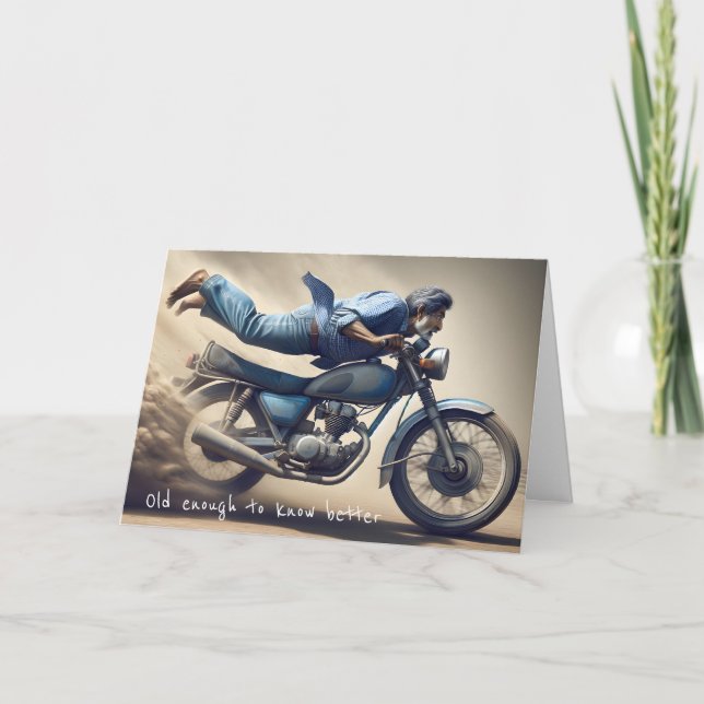 Tarjeta Hombre De Cumpleaños En Bicicleta Sucia (Anverso)