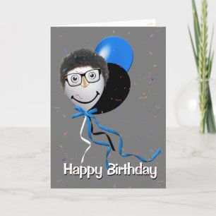 Tarjeta Hombre de cumpleaños en globo Fiesta