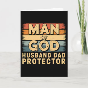 Tarjeta Hombre De Dios Marido Padre Protector Día Del Padr