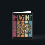 Tarjeta Hombre de dragón japonés imagina hombres míticos d<br><div class="desc">Mujer hombre niño de dragón japonés imagina fantasía retro mítica</div>