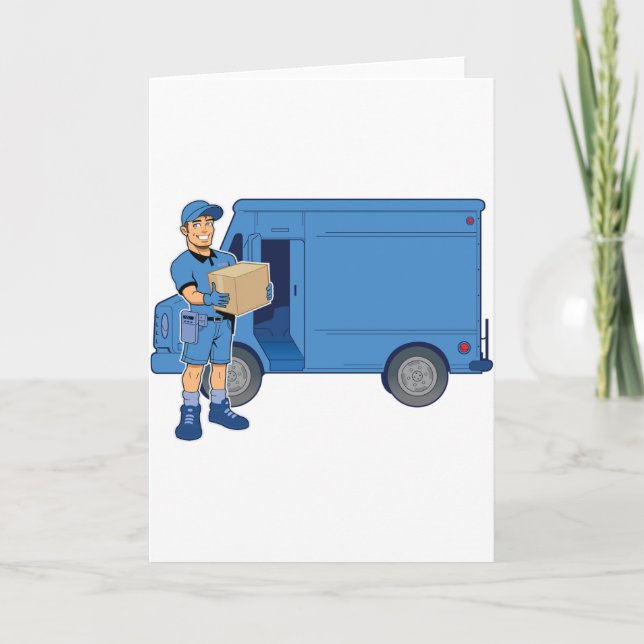 Tarjeta Hombre De Entrega Y Van (Anverso)