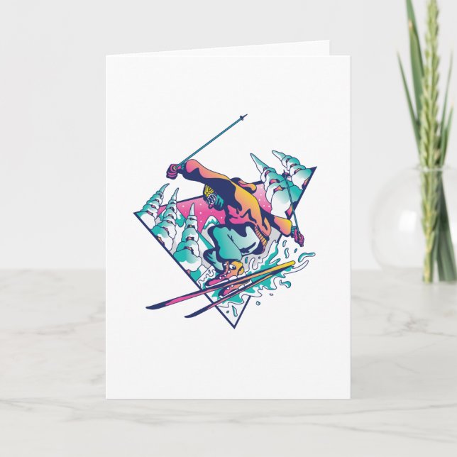 Tarjeta Hombre de esquí (Anverso)