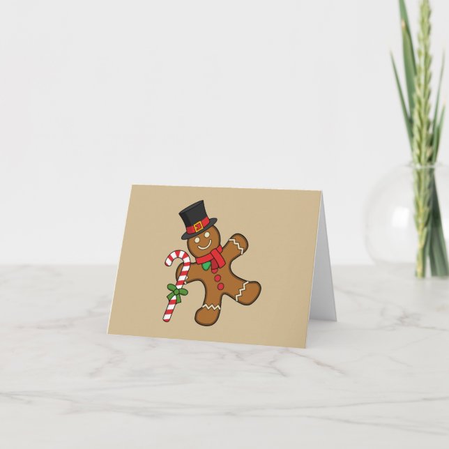 Tarjeta Hombre de jengibre bailando (Anverso)