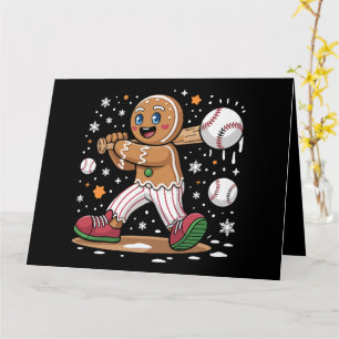 Tarjeta Hombre de jengibre de Navidad jugador de deportes