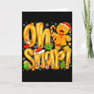 Tarjeta Hombre de jengibre divertido Oh Snap Navidad Xmas 