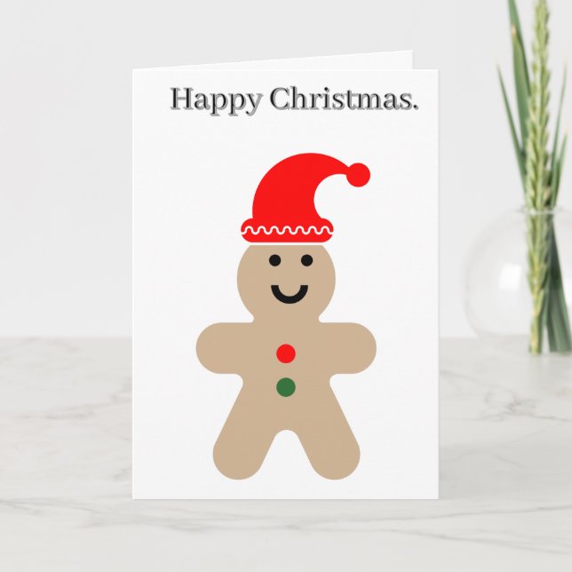 Tarjeta Hombre de Jengibre Feliz Editable Navidad (Anverso)