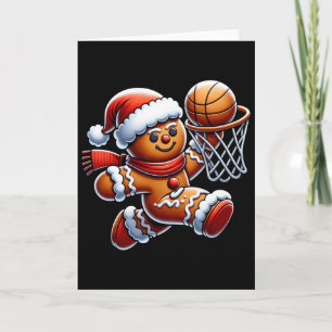 Tarjeta Hombre de Jengibre Jugando Navidad Xmas Niños