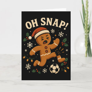 Tarjeta Hombre de jengibre Oh Snap Navidad Fútbol _1 
