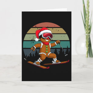 Tarjeta Hombre de jengibre retro del sol sombrero de Santa
