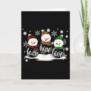 Tarjeta Hombre de nieve Fe Esperanza Amor Navidad Pijama M
