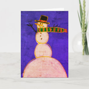 Tarjeta Hombre de nieve funky arte abstracto