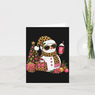 Tarjeta Hombre de nieve leopardo de Navidad Boujee Fiesta