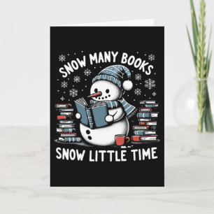 Tarjeta Hombre de nieve leyendo tantos libros divertido Na