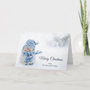 Tarjeta Hombre de nieve lindo en Navidades de fotografía d