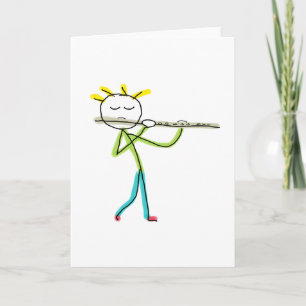 Tarjeta Hombre de Palos Tocando la Flauta