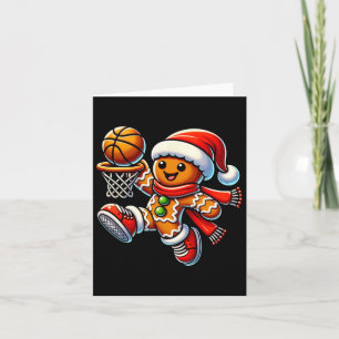 Tarjeta Hombre de pan de jengibre lindo jugando baloncesto