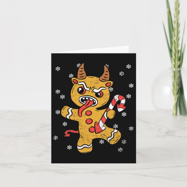 Tarjeta Hombre de pan de jengibre Navidades de Krampus Paj (Anverso)