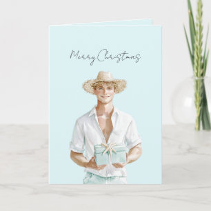 Tarjeta Hombre de pelo rubio Navidad