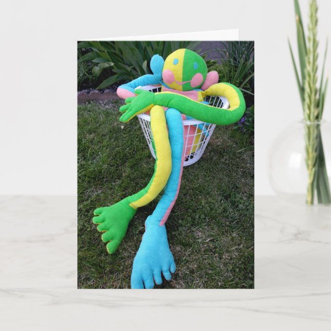 Tarjeta Hombre de rostro feliz con la escritura, Personali (Anverso)