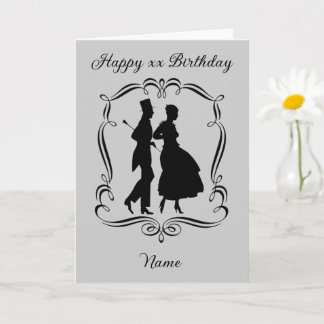 Tarjeta Hombre de silueta de arte vintage Cumpleaños