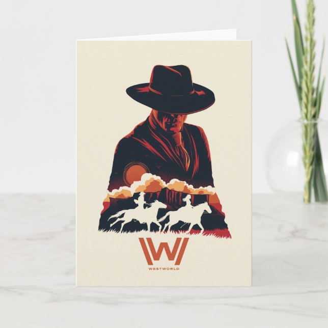 Tarjeta Hombre de Westworld el | en silueta negra del (Anverso)