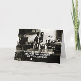 TARJETA HOMBRE DEL CUMPLEAÑOS DE 1890 EN BOTELLAS DE TELÉF